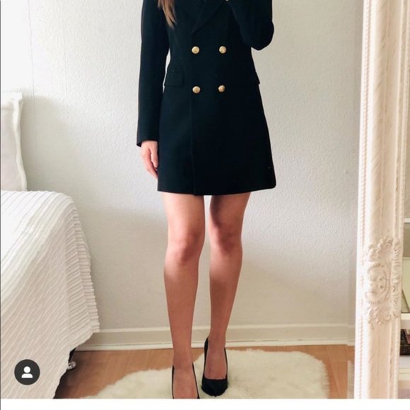 NWT 🔥Zara Double Breasted Blazer Mini Dress Balmain Style - Picture 10 of 14
